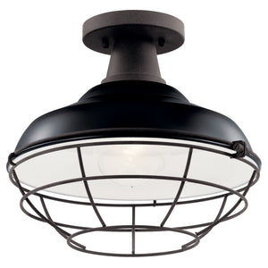 Kichler - 49992BK - One Light Outdoor Pendant/Semi Flush - Pier - Black