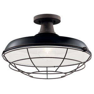 Kichler - 49993BK - One Light Outdoor Pendant/Semi Flush - Pier - Black