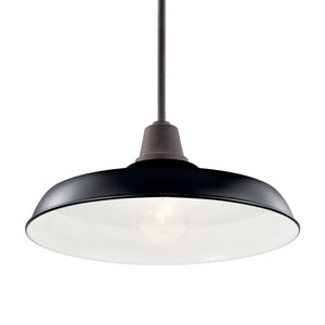 Kichler - 49993BK - One Light Outdoor Pendant/Semi Flush - Pier - Black