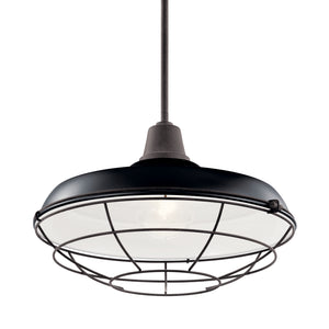 Kichler - 49993BK - One Light Outdoor Pendant/Semi Flush - Pier - Black