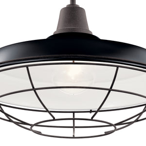 Kichler - 49993BK - One Light Outdoor Pendant/Semi Flush - Pier - Black