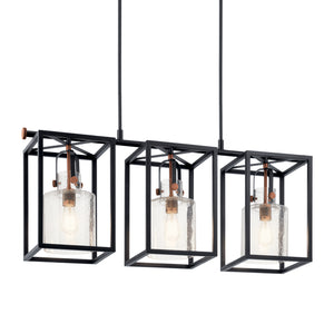 Kichler - 52033BK - Three Light Linear Chandelier - Kitner - Black