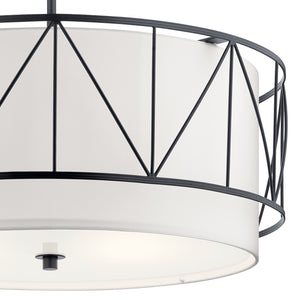 Kichler - 52072BK - Four Light Pendant - Birkleigh - Black