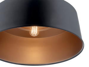 Kichler - 52097BK - One Light Pendant/Semi Flush - Elias - Black
