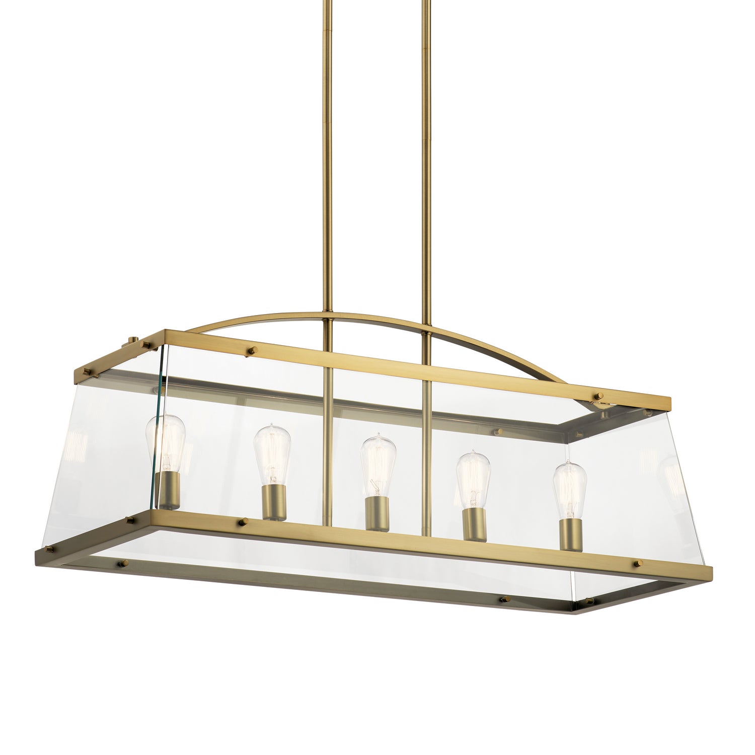 Kichler - 52123BNB - Five Light Linear Chandelier - Darton - Brushed Natural Brass