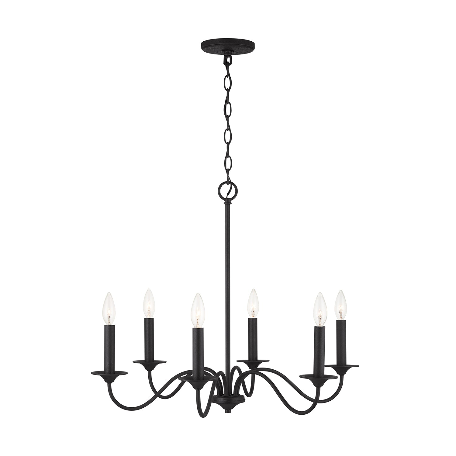 Capital Lighting - 437261BI - Six Light Chandelier - Vincent - Black Iron