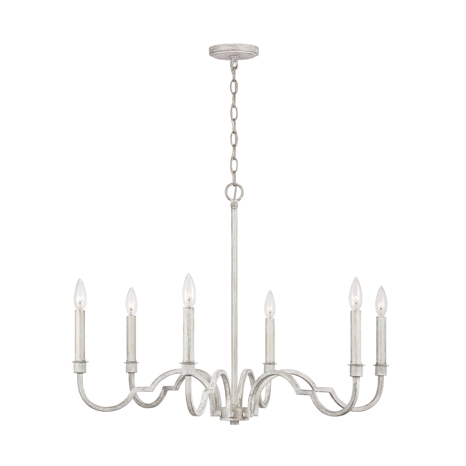 Capital Lighting - 438561WW - Six Light Chandelier - Demi - Winter White