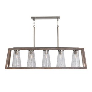 Capital Lighting - 840551HN-504 - Five Light Island Pendant - Connor - Barnhouse and Matte Nickel