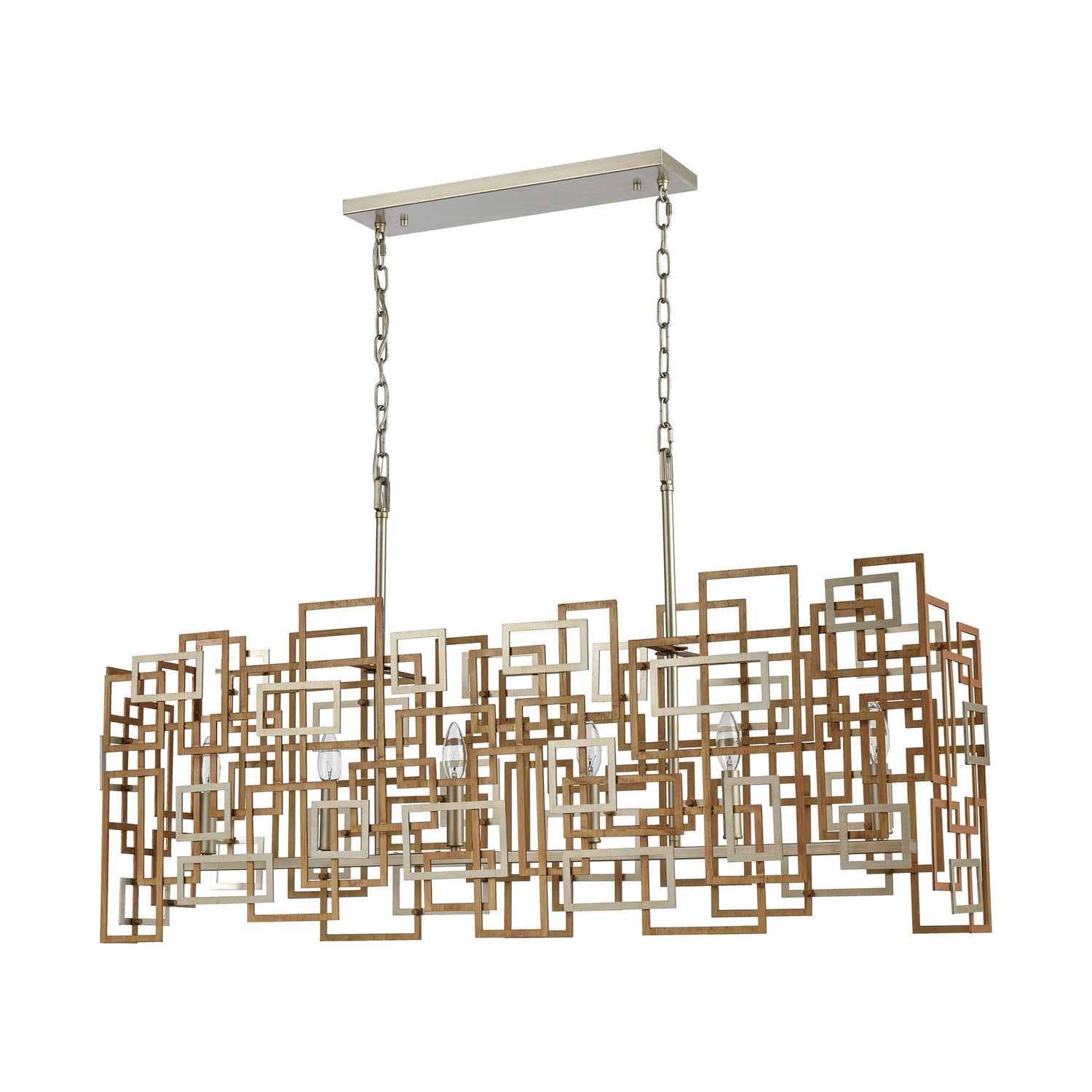 ELK Home - 12306/6 - Six Light Linear Chandelier - Gridlock - Matte Gold