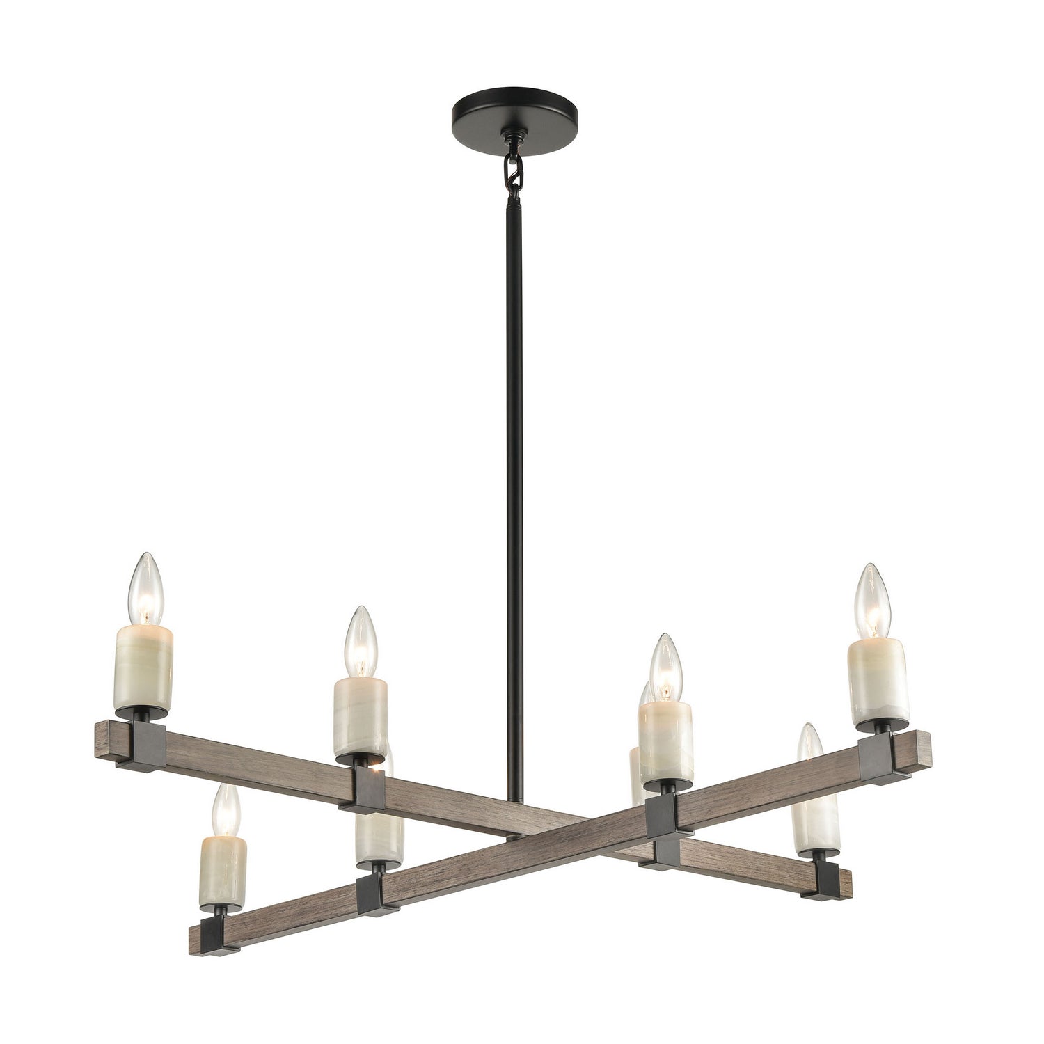 ELK Home - 15463/8 - Eight Light Linear Chandelier - Stone Manor - Matte Black