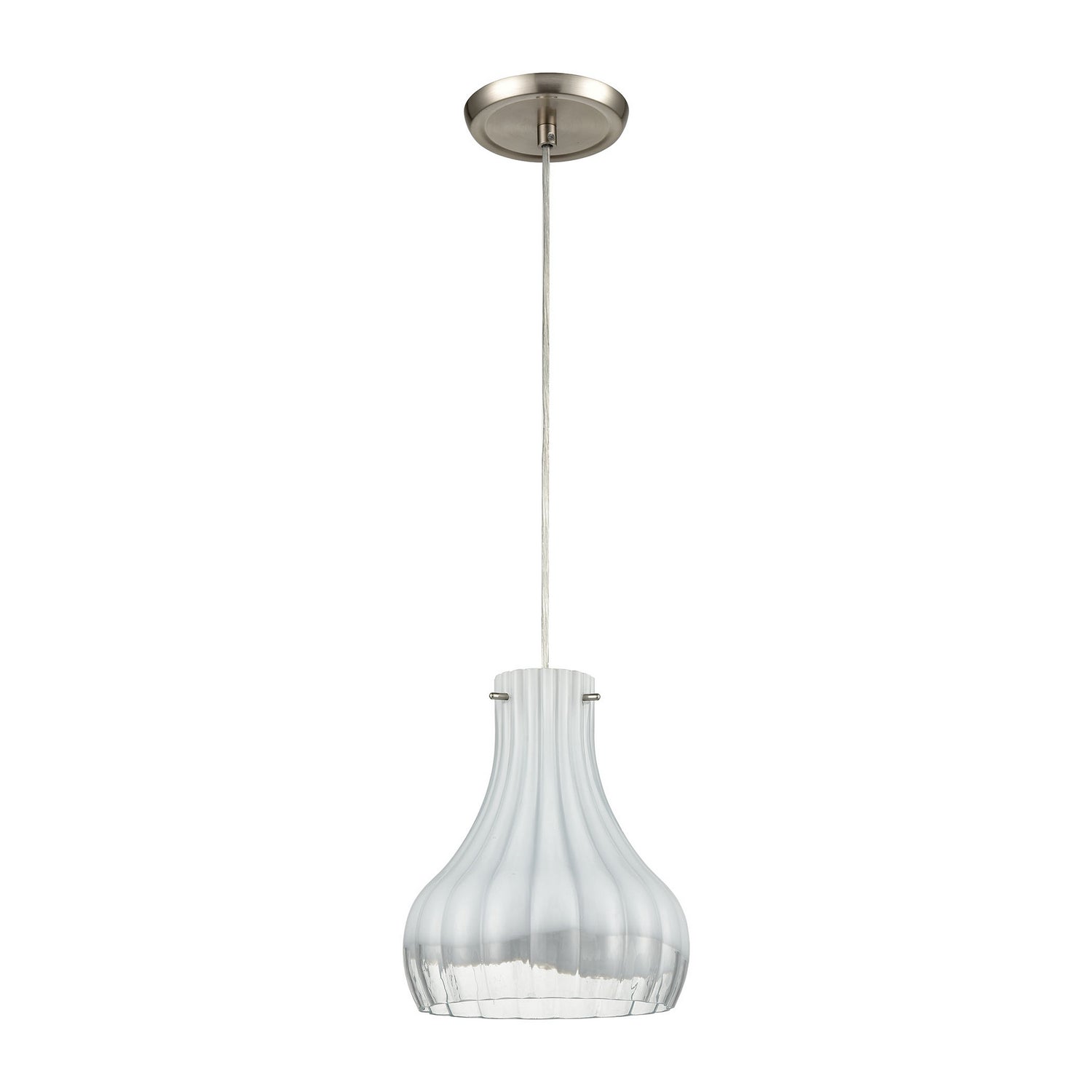 ELK Home - 30150/1 - One Light Mini Pendant - Coastal Scallop - Satin Nickel