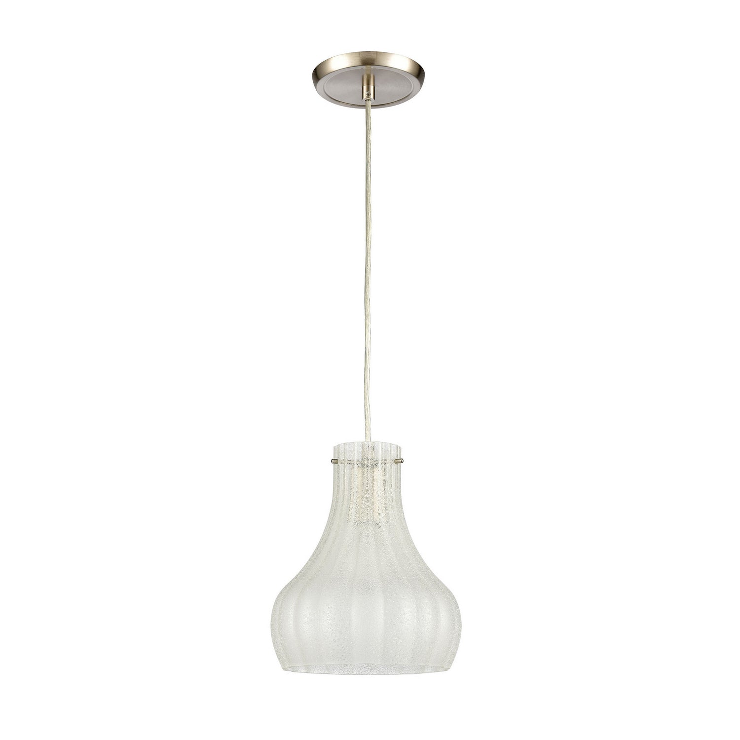 ELK Home - 30160/1 - One Light Mini Pendant - Coastal Scallop - Satin Nickel