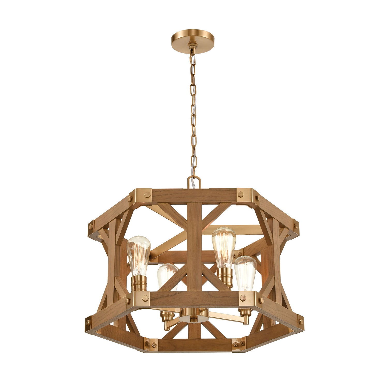 ELK Home - 33323/4 - Four Light Chandelier - Structure - Satin Brass