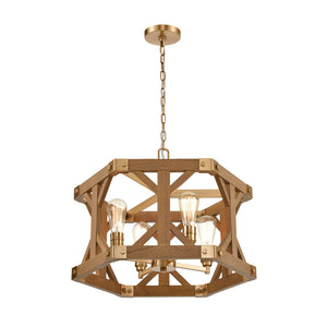 ELK Home - 33323/4 - Four Light Chandelier - Structure - Satin Brass