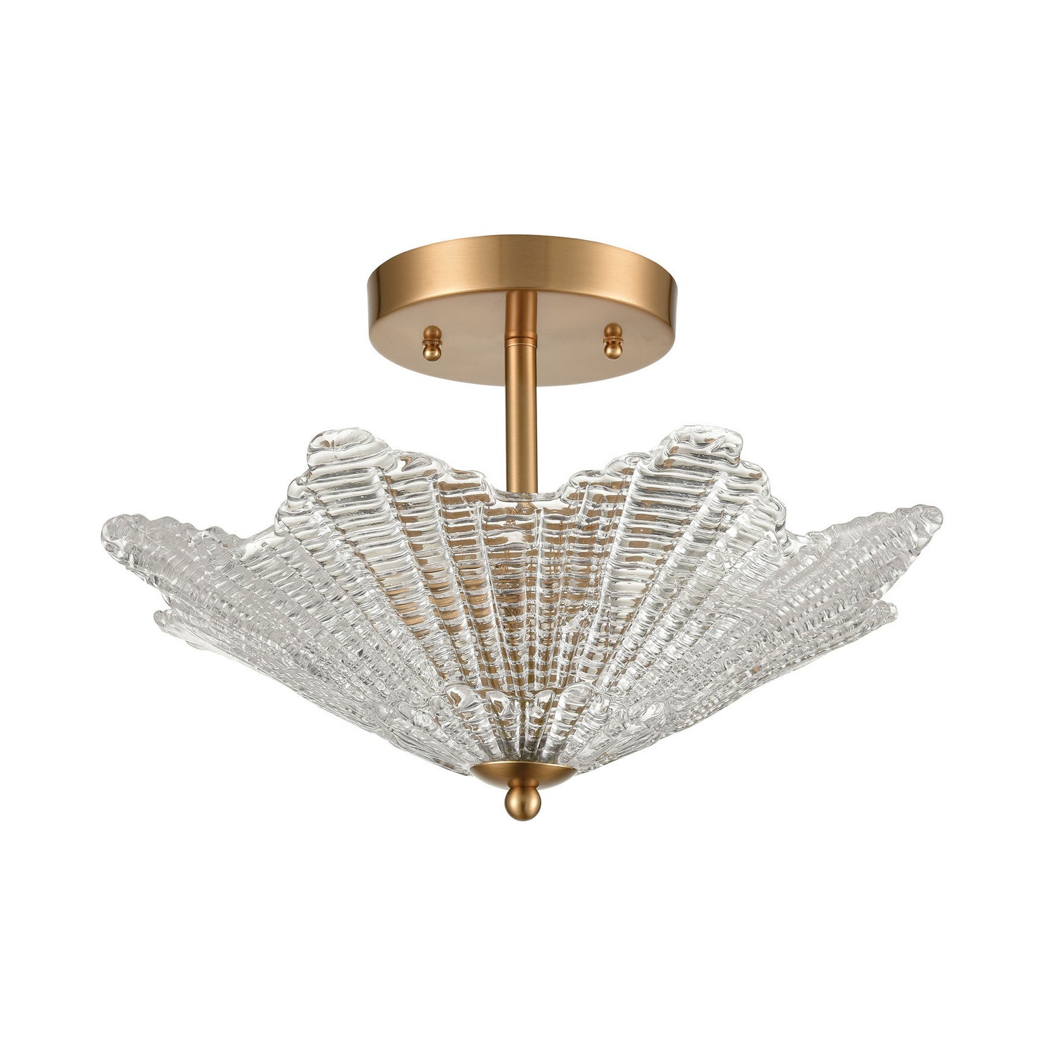 ELK Home - 60164/3 - Three Light Semi Flush Mount - Radiance - Satin Brass