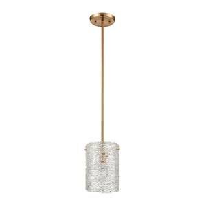 ELK Home - 60194/1 - One Light Mini Pendant - Chiseled Ice - Satin Brass