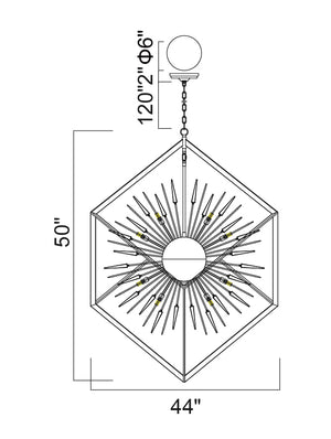 CWI Lighting - 1178P44-20-601 - 20 Light Chandelier - Starburst - Chrome & Black