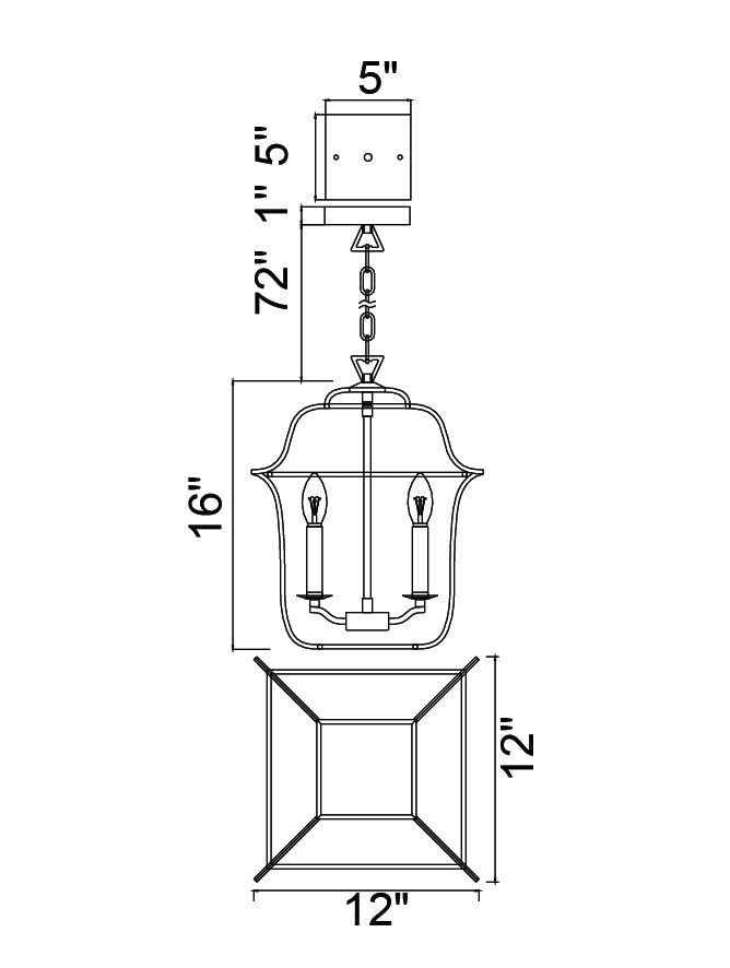 CWI Lighting - 1223P12-3-602 - Three Light Pendant - Tudor - Satin Gold & Black