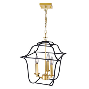 CWI Lighting - 1223P12-3-602 - Three Light Pendant - Tudor - Satin Gold & Black