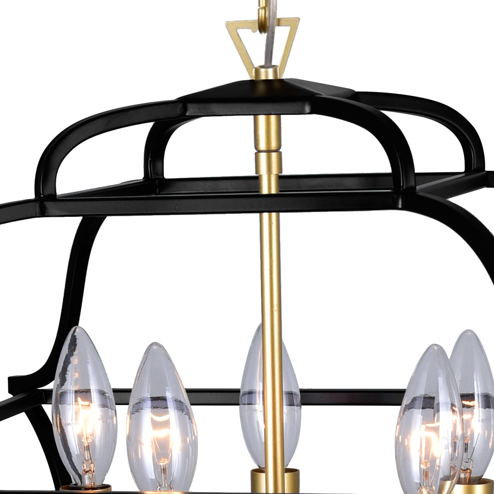 CWI Lighting - 1223P16-5-602 - Five Light Chandelier - Tudor - Satin Gold & Black