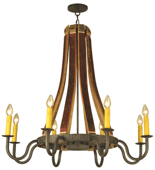 2nd Avenue - 1-0456151255-300 - Eight Light Chandelier - Barrel Stave - Antique Iron Gate