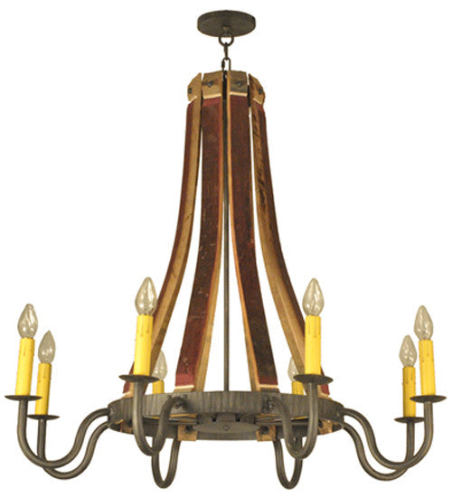 2nd Avenue - 1-0456151255-300 - Eight Light Chandelier - Barrel Stave - Antique Iron Gate