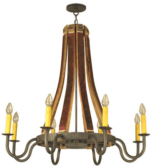 2nd Avenue - 1-0456151255-300 - Eight Light Chandelier - Barrel Stave - Antique Iron Gate