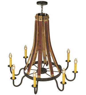 2nd Avenue - 1-0456151255-300 - Eight Light Chandelier - Barrel Stave - Antique Iron Gate