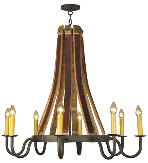 2nd Avenue - 1-0456151255-300 - Eight Light Chandelier - Barrel Stave - Antique Iron Gate