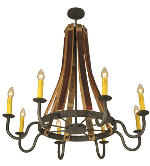 2nd Avenue - 1-0456151255-300 - Eight Light Chandelier - Barrel Stave - Antique Iron Gate