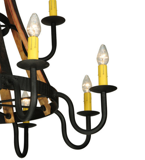 2nd Avenue - 1-0236241255-56 - 12 Light Chandelier - Barrel Stave - Wrought Iron