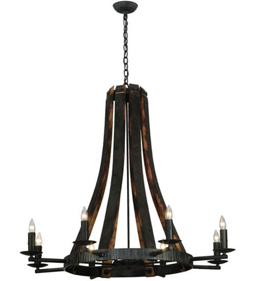 2nd Avenue - 48259-372 - Eight Light Chandelier - Barrel Stave - Antique Iron Gate