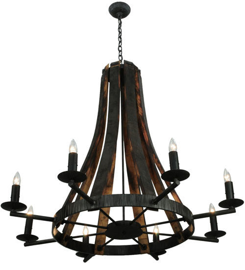 2nd Avenue - 48259-372 - Eight Light Chandelier - Barrel Stave - Antique Iron Gate