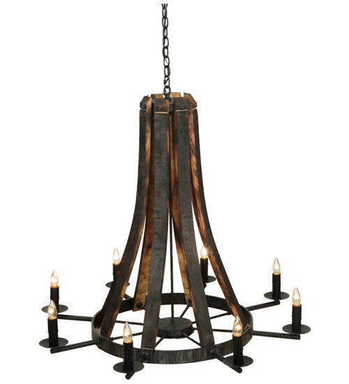 2nd Avenue - 48259-372 - Eight Light Chandelier - Barrel Stave - Antique Iron Gate