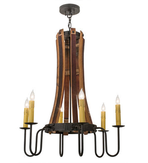 2nd Avenue - 34504-4 - Six Light Chandelier - Barrel Stave - Costello Black