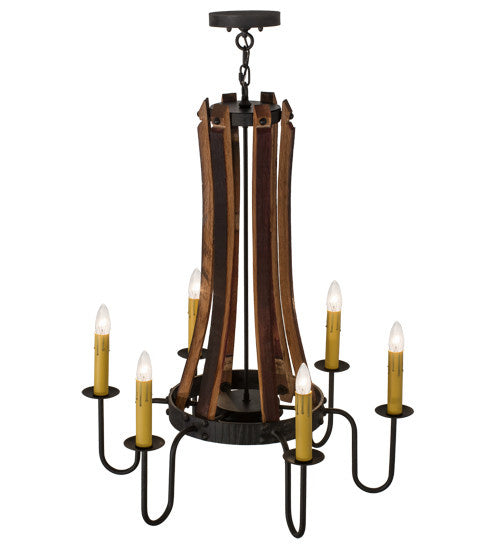 2nd Avenue - 34504-4 - Six Light Chandelier - Barrel Stave - Costello Black