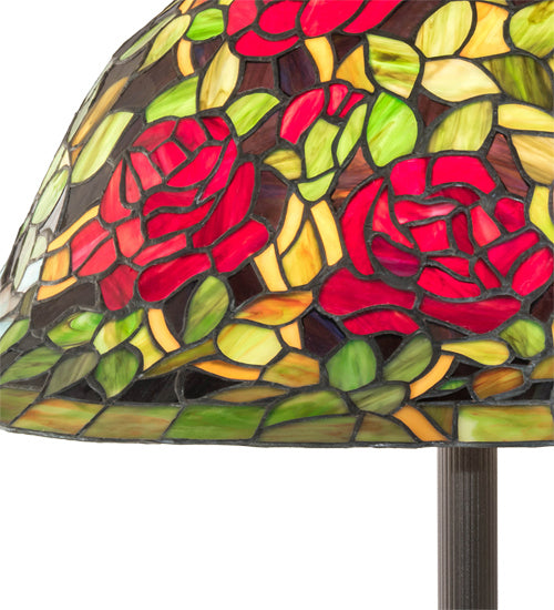 Meyda Tiffany - 229110 - Three Light Floor Lamp - Tiffany Rosebush - Mahogany Bronze