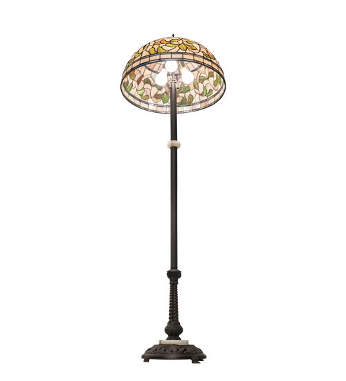 Meyda Tiffany - 229125 - Three Light Floor Lamp - Tiffany Turning Leaf - Mahogany Bronze