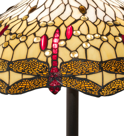 Meyda Tiffany - 229132 - Three Light Floor Lamp - Tiffany Hanginghead Dragonfly - Mahogany Bronze