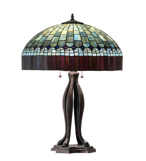 Meyda Tiffany - 229128 - Three Light Table Lamp - Tiffany Candice - Mahogany Bronze