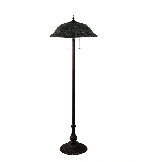 Meyda Tiffany - 71245 - Three Light Floor Lamp - Fishscale - Mahogany Bronze