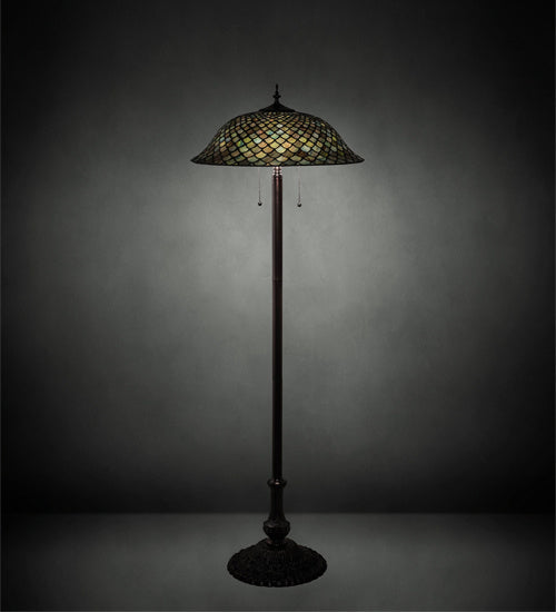 Meyda Tiffany - 71245 - Three Light Floor Lamp - Fishscale - Mahogany Bronze