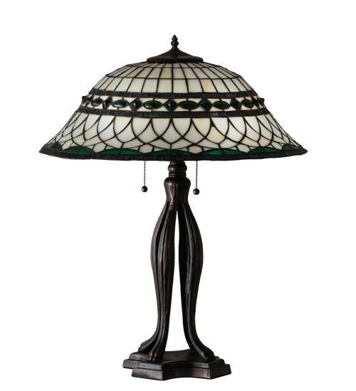 Meyda Tiffany - 15405 - Three Light Table Lamp - Tiffany Roman - Mahogany Bronze