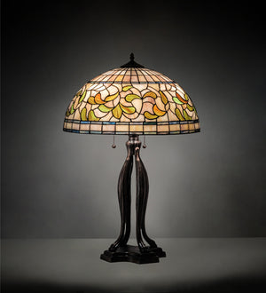 Meyda Tiffany - 229126 - Three Light Table Lamp - Tiffany Turning Leaf - Mahogany Bronze