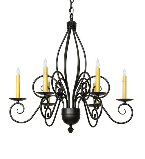 Meyda Tiffany - 227498 - Six Light Chandelier - Squire - Blackwash