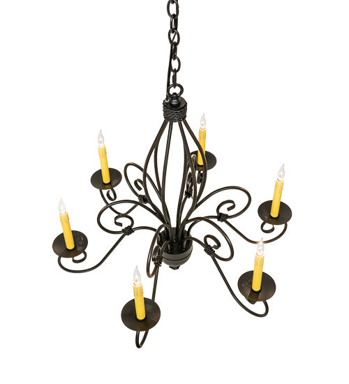 Meyda Tiffany - 227498 - Six Light Chandelier - Squire - Blackwash