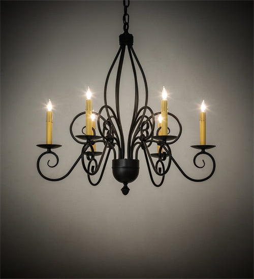 Meyda Tiffany - 227498 - Six Light Chandelier - Squire - Blackwash