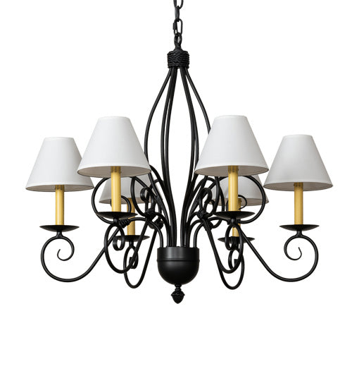 Meyda Tiffany - 227499 - Six Light Chandelier - Squire - Black Metal