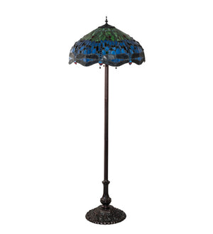 Meyda Tiffany - 70021 - Three Light Floor Lamp - Tiffany Hanginghead Dragonfly - Mahogany Bronze