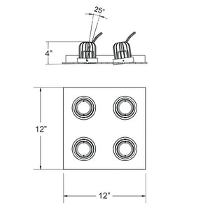 Eurofase - 30237-02 - MULT,DOWNLIGHT,4LT,12W,SQ,WHT - RECESSED MULTIPLE - White